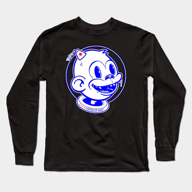 Astro Chimp is amazed and excited! Long Sleeve T-Shirt by astr0_ch1mp